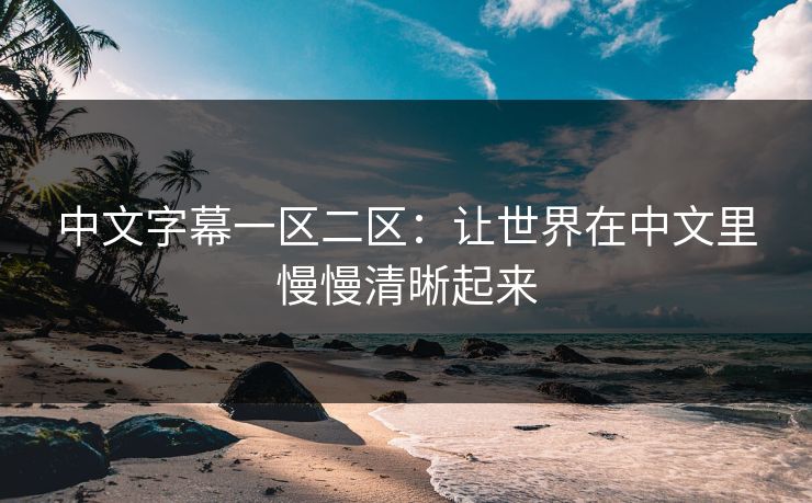 中文字幕一区二区：让世界在中文里慢慢清晰起来