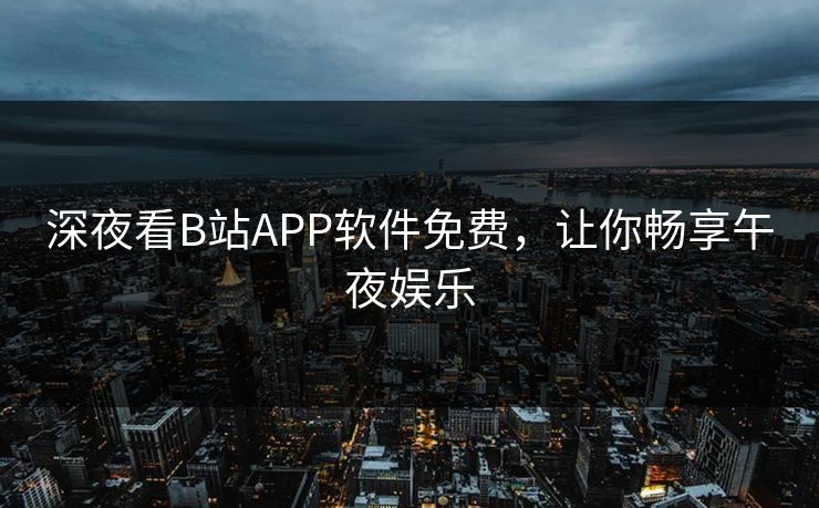 深夜看B站APP软件免费，让你畅享午夜娱乐
